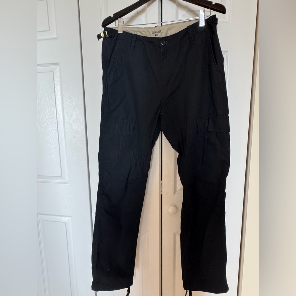 Carhartt WIP Black Cargo Pants Straight Leg